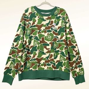 Solana Hills Mens Camo Print Logo Sweatshirt Size Medium Oversized Streetwear